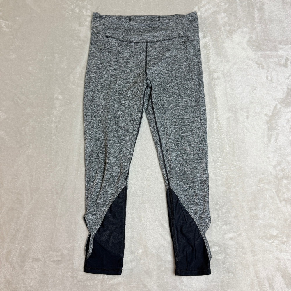 FP Movement Free People Ace Leggings Women M Gray Black Cropped Active Yoga EUC
